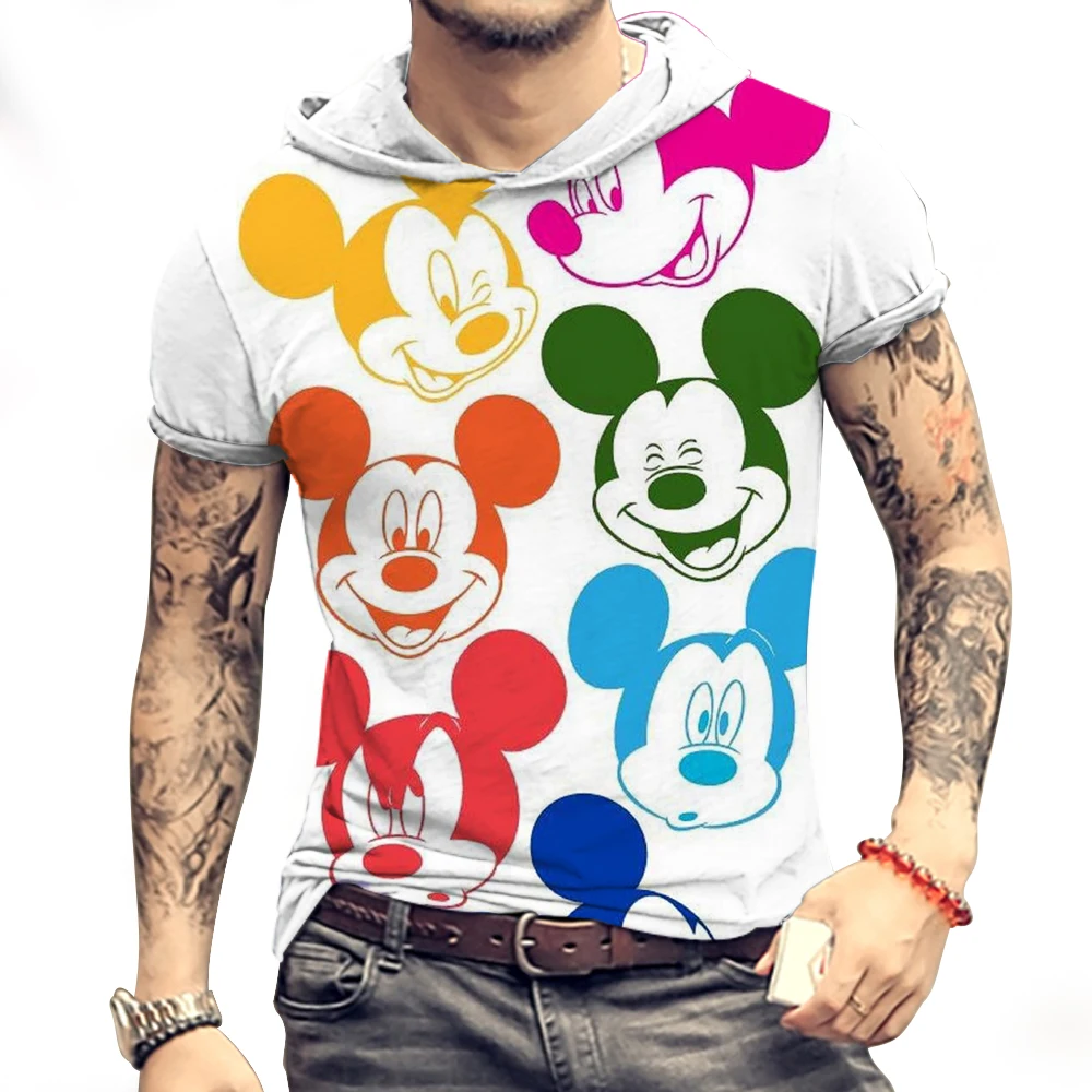 Футболка мужская оверсайз с капюшоном и коротким рукавом 2024