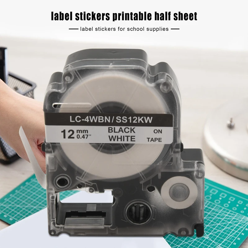 5 шт. в упаковке фотомагнитная (SS12KW) Лента для этикеток Epson Labelworks LW300 LW400 LW500 LW700
