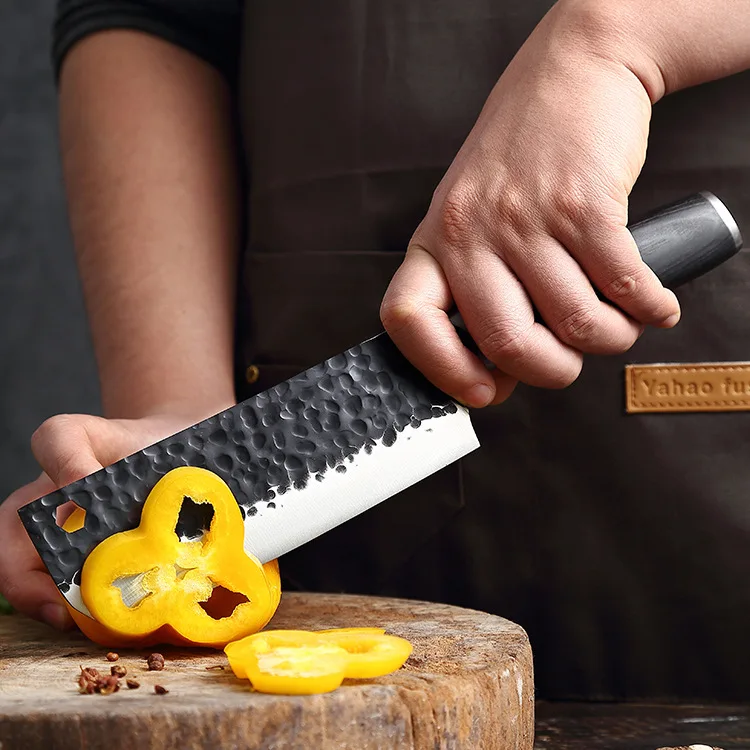 Традиционный кованый кухонный нож ручной работы молоток из нержавеющей стали