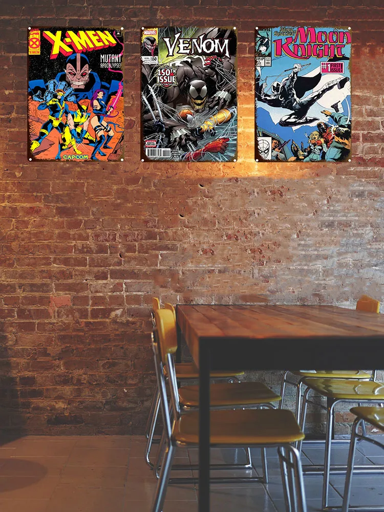 Винтажная жестяная декоративная тарелка мстители в стиле аниме Человек-паук