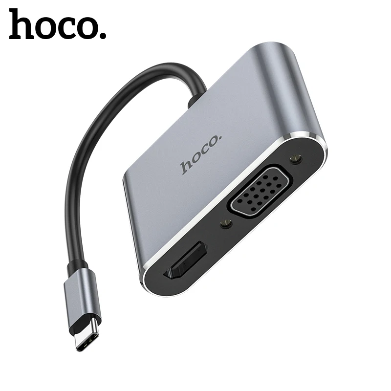 

HOCO 4 in 1 Type-C Male to HDTV VGA USB3.0 PD HUB For Macbook Pro 4K HDMI-Compatible USB 3.0 PD Fast Charging Splitters Adapter