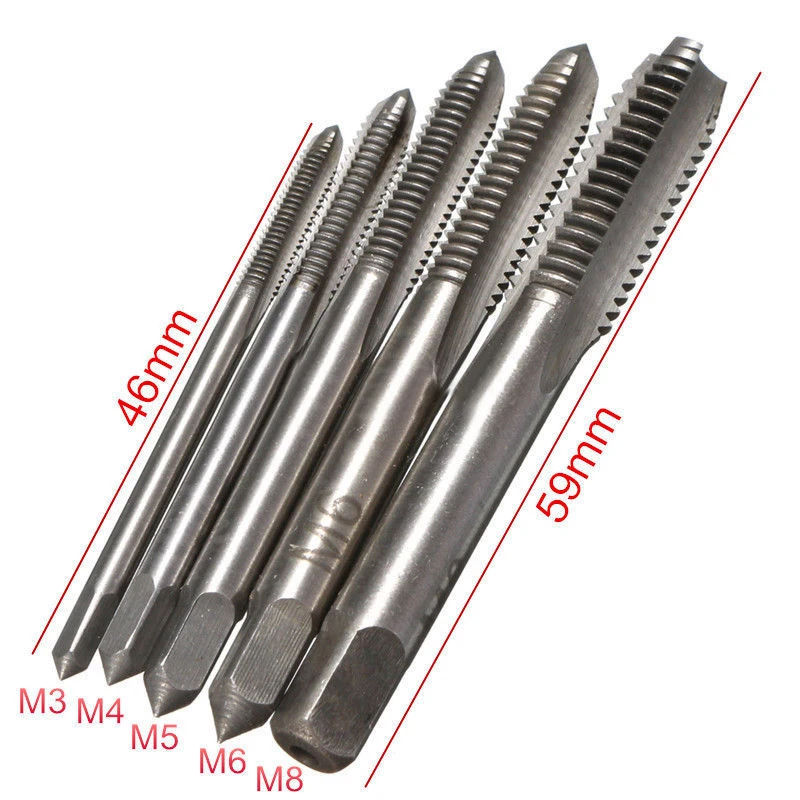 5PCS HSS M3 M4 M5 M6 M8 Machine Hand Screw Thread Metric Plug Tap Drill Set Drilling Power Tools | Bit