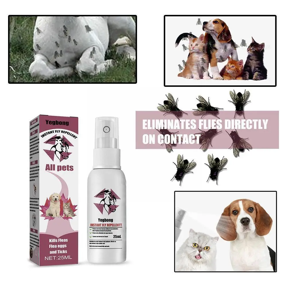 

25ml Pet Fur Spray Fleas Tick And Mosquitoes Spray For Dogs Cats And Home Fleas Treatments For Dogs Home Fleas Soothing Y0X6
