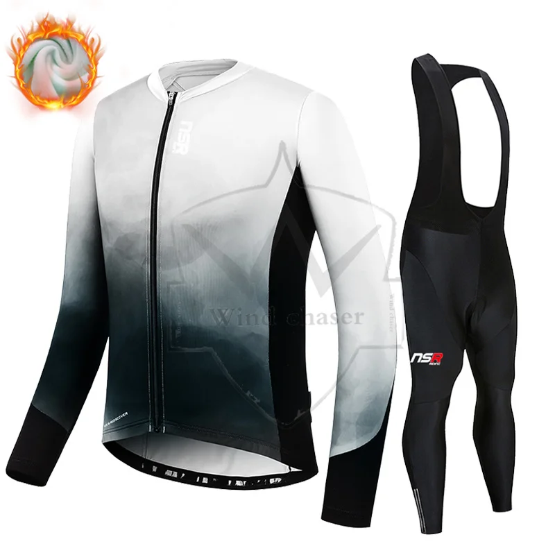 

2022 NSR Winter fleece Long Sleeve Cycling Jerseys Ropa Ciclismo Maillot Bicycle Clothing Breathable Bike Clothes Cycling jacket