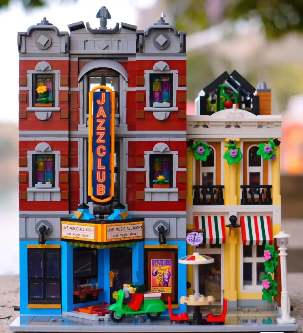 

Creatoring джазовый клуб эксперт пицца магазин модель MOC модульный дом строительные блоки Совместимые 10312 2899 шт. детские игрушки