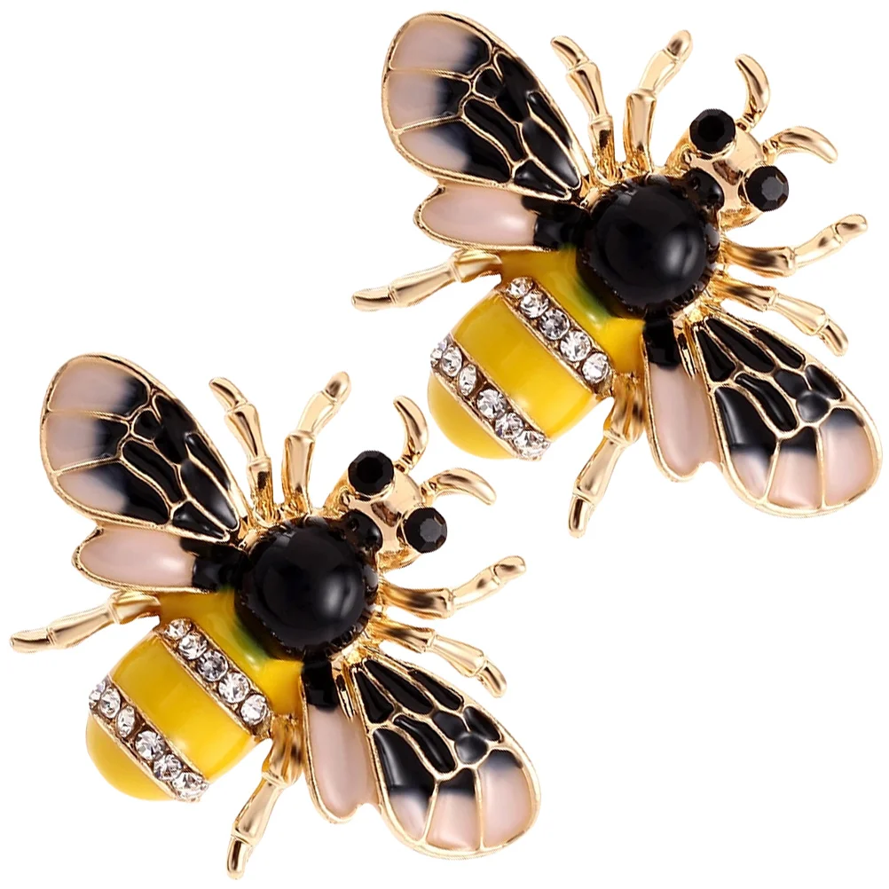

2pcs Honey Bee Brooch Decorative Brooch Lapel Pin Breastpin Clothing Accessory