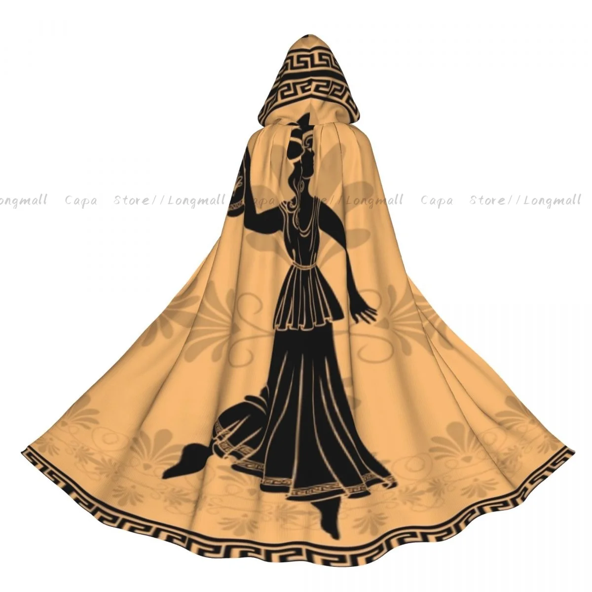 Взрослая греческая женщина на Хэллоуин с трафаретом амфоры накидка капюшоном