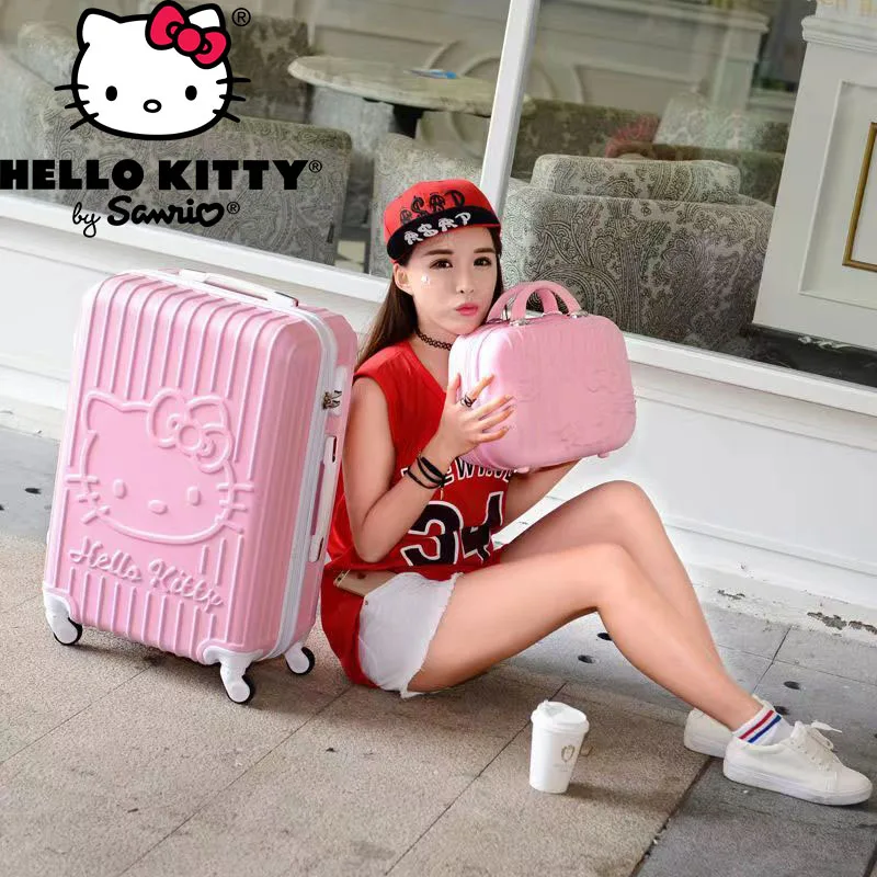 

Sanrio Hello Kitty Suitcase 20 24 Inch New High Capacity Cartoon Women Travel Trolley Case Kawaii Sturdy Durable Spinner Luggage