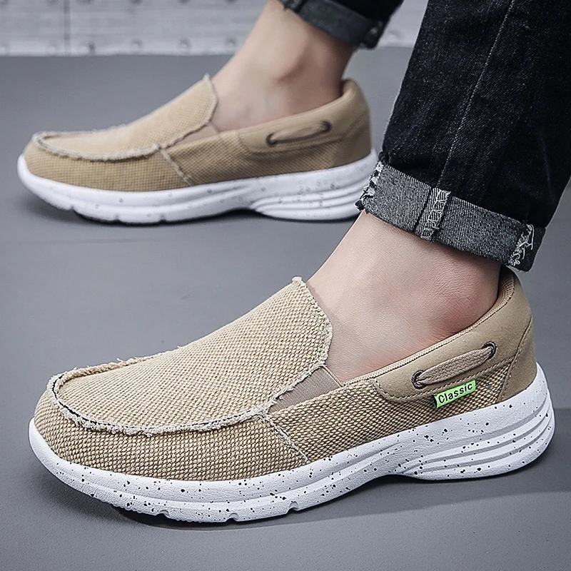 

Men Canvas Loafers Comfortable Casual Shoes Men Sneakers 2022 Pop Outdoor Black Male Flat Loafers Sneakers Canvas Men Shoes