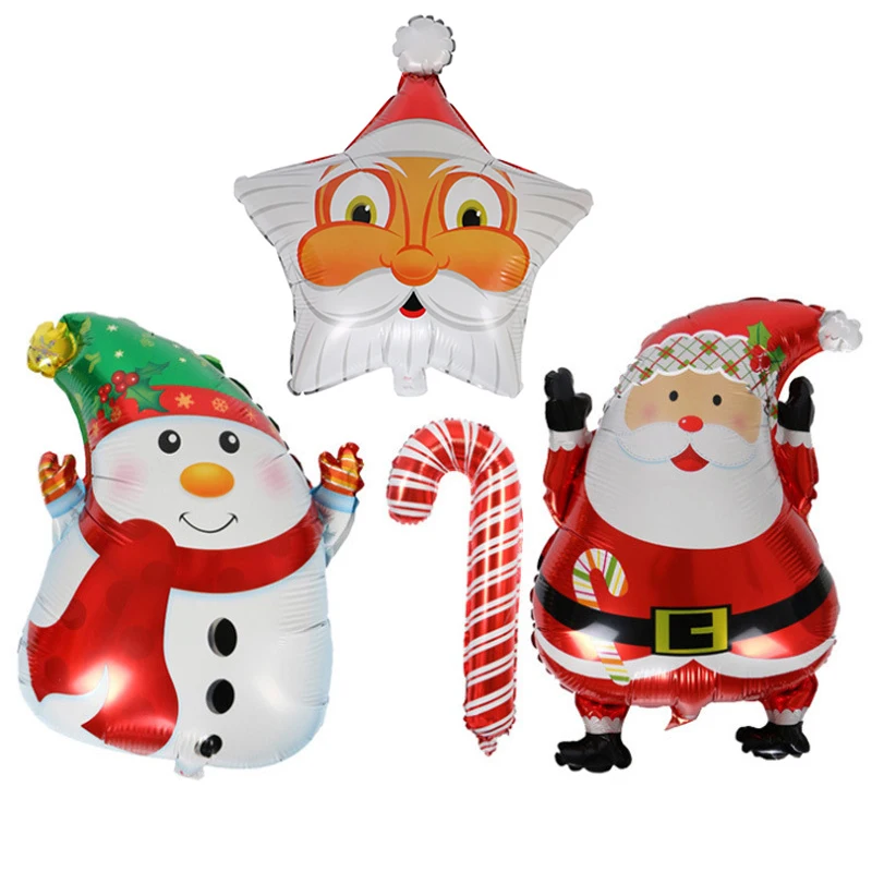 

Новые рождественские фольгированные воздушные шары в форме Санта-Клауса, снеговика, воздушные шары из алюминиевой пленки, украшение для нового года, креативный декор для торгового центра