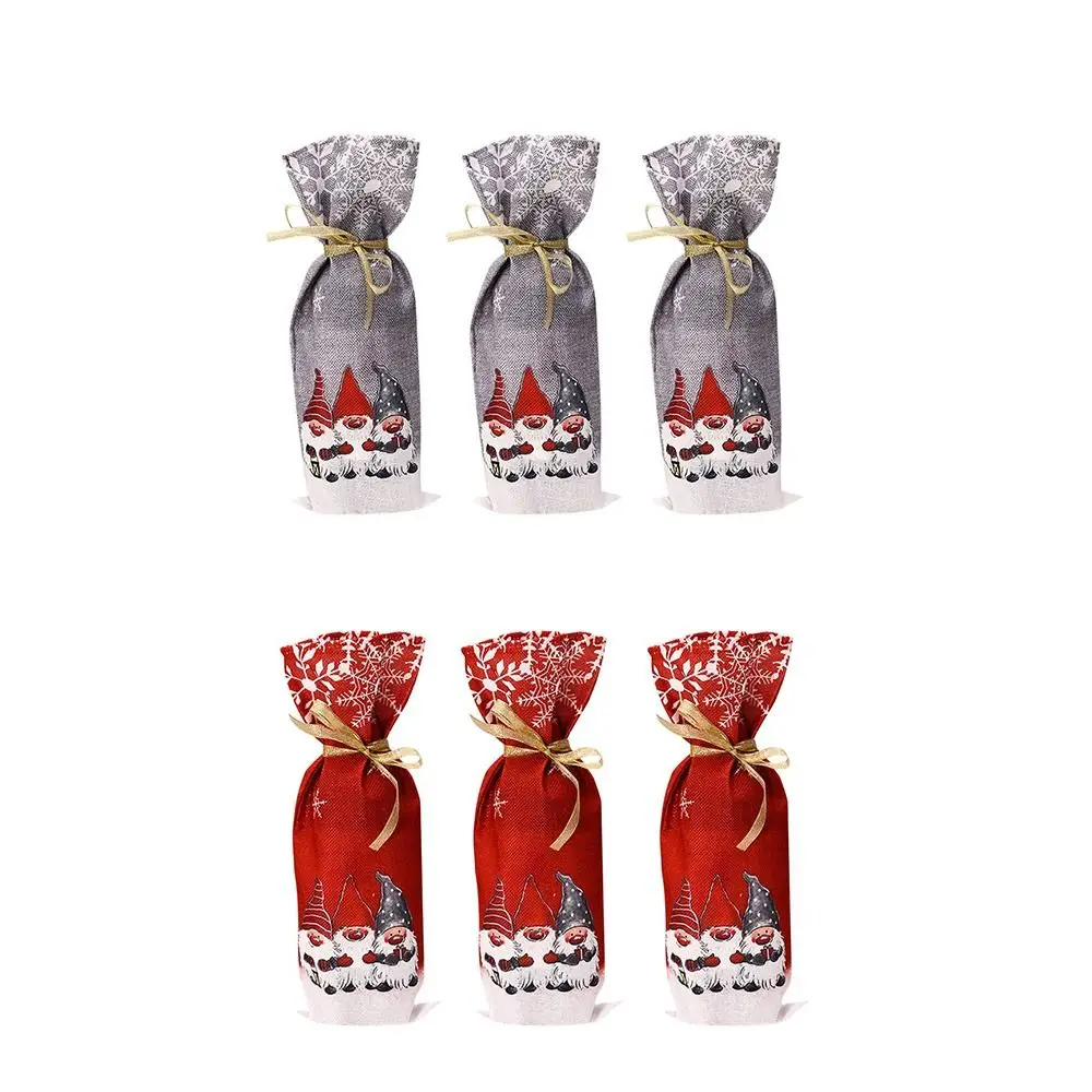 

Рождественское украшение, сумки в виде деда мороза, рождественские Чехлы для винных бутылок, Рождественский чехол в виде снеговика