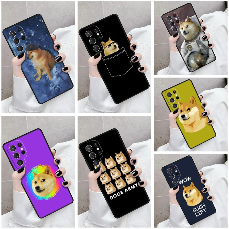 Чехол для телефона Samsung Galaxy S24 S23 S21fe S22 Ultra Plus Note 10 20 S8 S9 S10 чехол Doge Meme Kabosu Милый