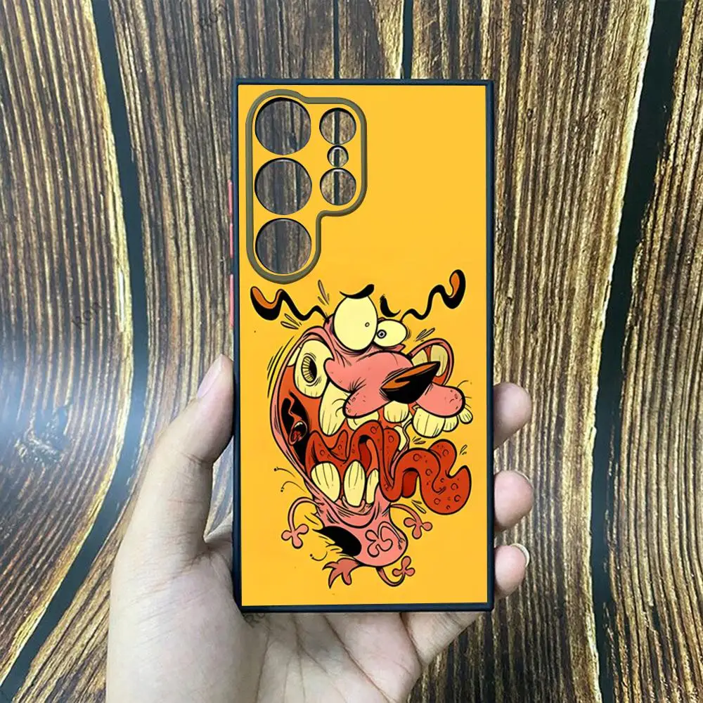 Чехол для телефона COUR-AGEOUS C-cowardlys Dog Samsung S25 Ultra S23 S24 Fe S21 S22 Plus Matte Cover