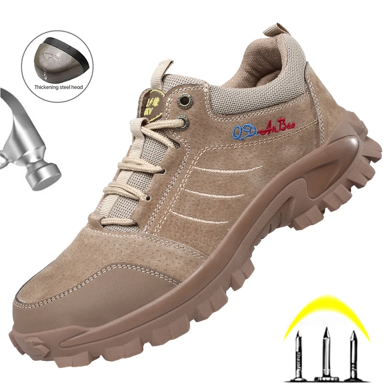 

Safety Shoes Men For Work 2022 Anti-smash Construction Welding Indestructible Anti-piercingMale Footwear Steel Toe Sneakers