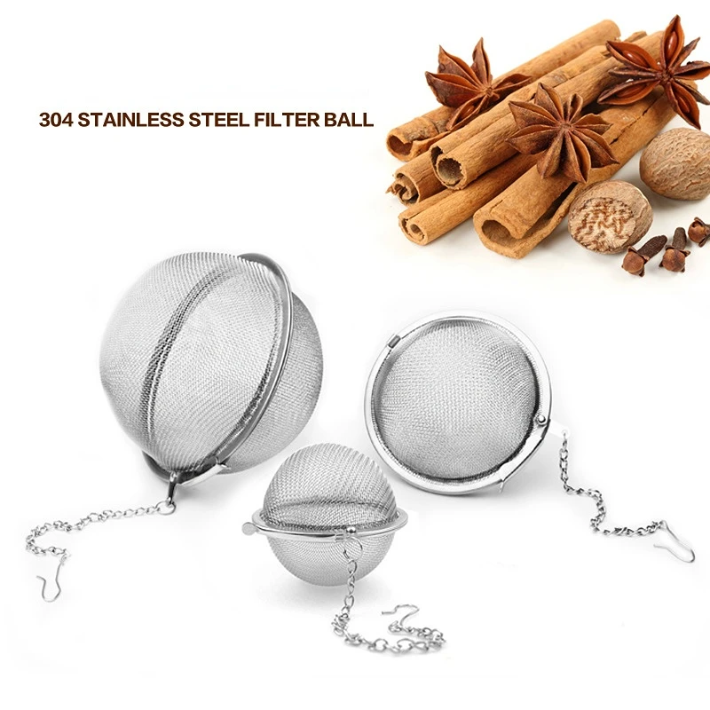 

304 Seasoning Ball Stainless Tea Pot Soup Hot Pot Spice Ball Leakage Weibao Tea Filter