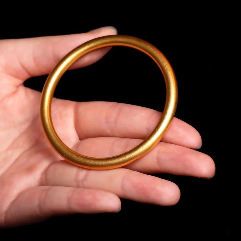 

Jindian Ancient Law Inheritance Women's Imitation Frosted Plain Ring Solid Copy 100% Real Gold 24k Bracelet Mother's Day