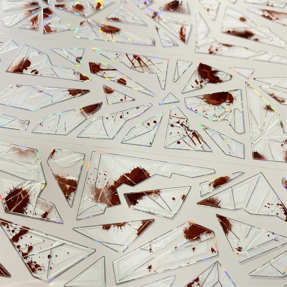 Темно-красная полупрозрачная маскирующая блестящая ПЭТ-лента Washi Broken Glass Shards (art.: 3920d0256003e) - 3920d0256003e