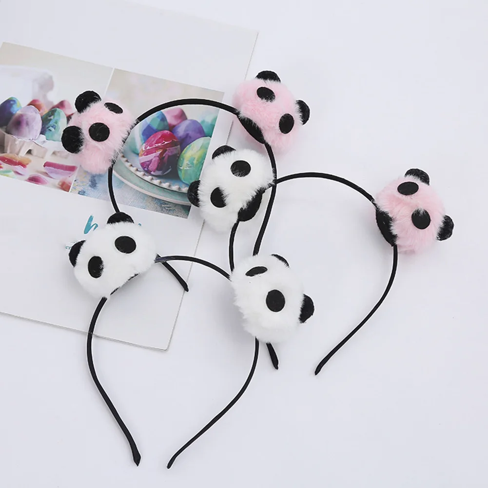 

Sweet Cute Panda Head Bands Fashion Thin Plush Hairband Headband Women Girls Cartoon Hair Hoop Birthday Party Hair Accessories