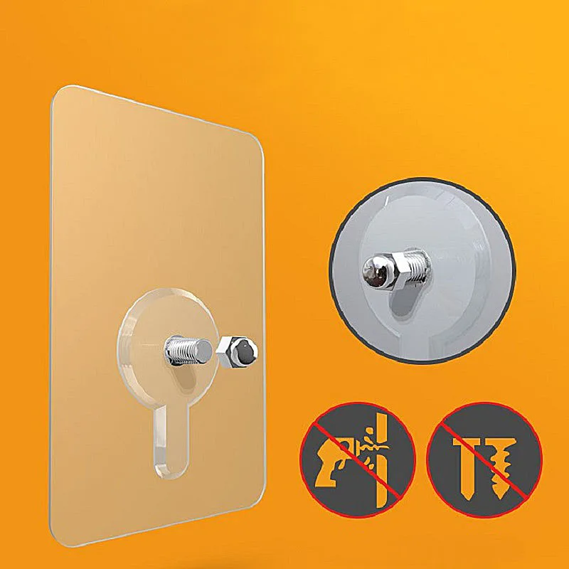 

4/8/10Pcs No Trace Nail-Free Stickers Wall Hook Screw Adhesive Without Drilling for Bathroom Kitchen Living Room Bedroom Utensil