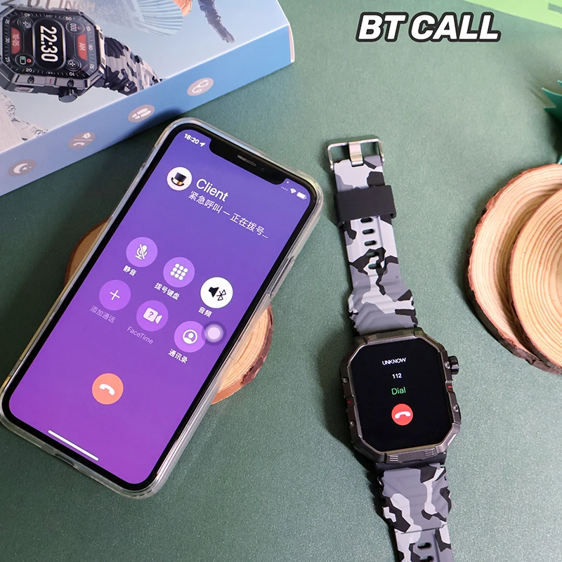 

Смарт-часы мужские водонепроницаемые (IP68) с поддержкой Bluetooth