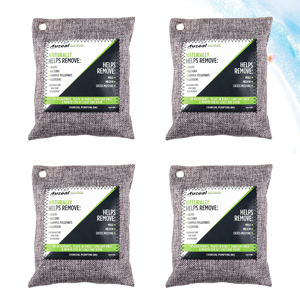 

4 PCS Natural Air Purifier Odor Eliminator Bags Natural Air Fresheners Bamboo Odor Eliminator Bags Charcoal Air Purifier