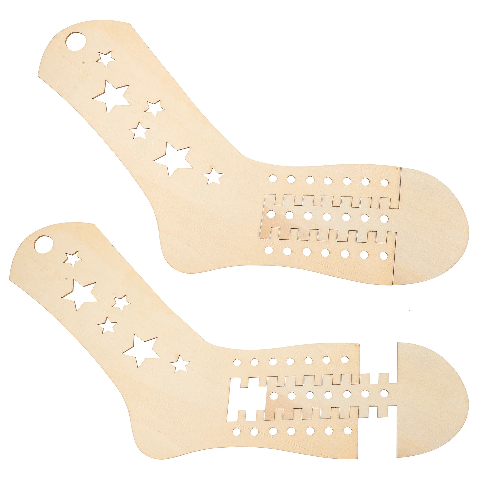 

2 Pcs Braiding Tool DIY Woven Socks Models Handmade Blockers Telescopic Wood Wooden Holders Stocking Display Knitting Molds