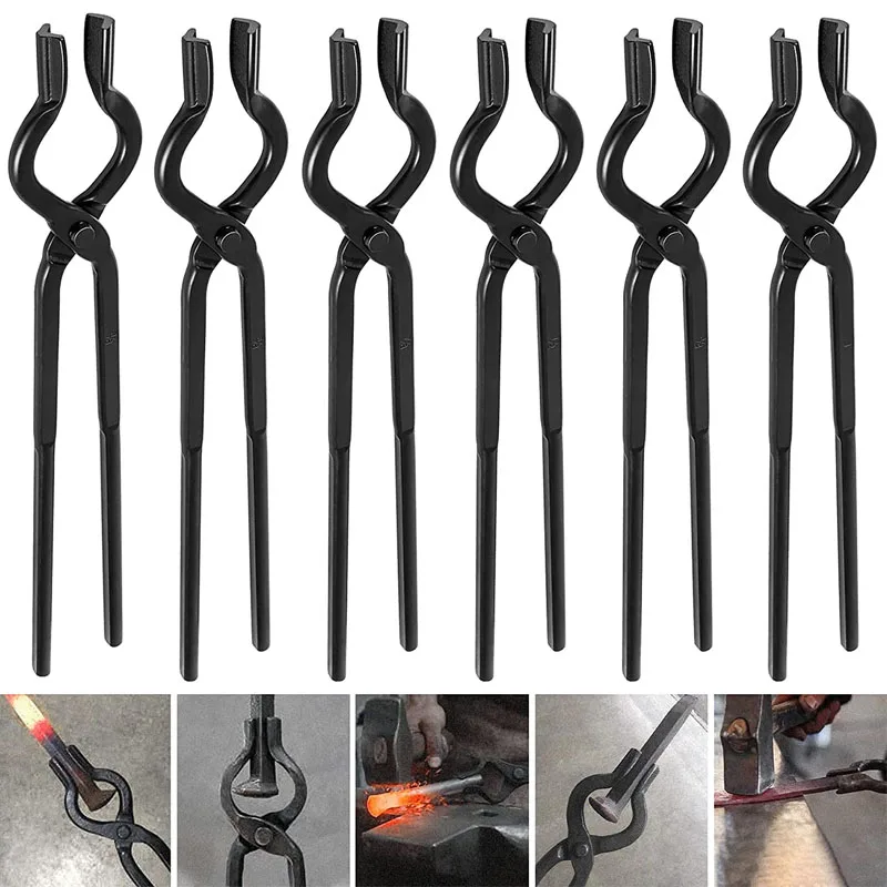 

6PCS V-Bit Tongs Set Knife Making Tongs Blacksmith Bladesmith V Bolt Tong Anvil Forge Includes 3/8" 1/2" 5/8" 3/4" 7/8" 1" Inch