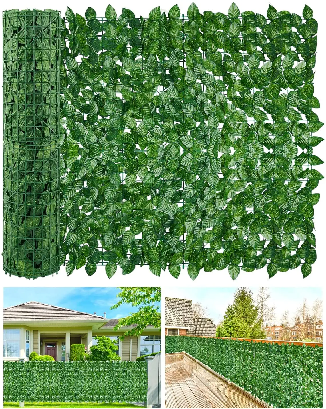 

Artificial Leaf Screening Roll Privacy Fence Wall Screen, Hedge Fence Ivy Vine Leaves Decor for Outdoor Garden Decoration