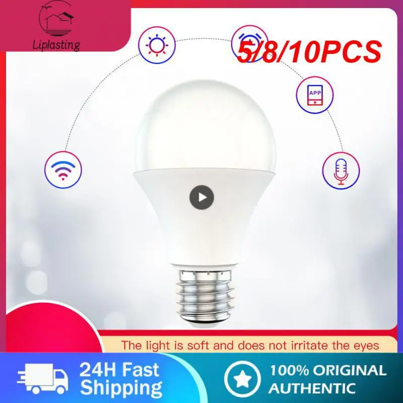

5/8/10PCS Timing Control Voice Control Led Light Bulb E27 E26 B22 Smart Light Bulb 9w Wifi Bulb Work With Alexa Google Home