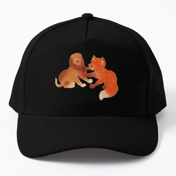 

Watercolor Silhouette The Fox And The Ho Baseball Cap Hat Women Casquette Spring Sun Black Outdoor Casual Printed Summer