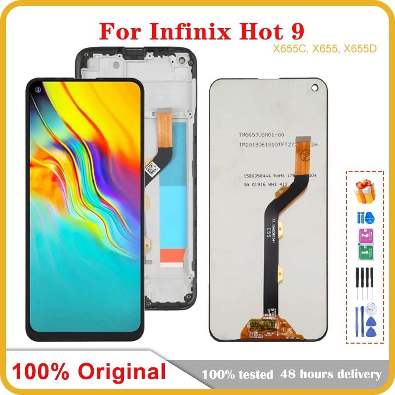 6,6 'Оригинальный ЖК-дисплей для Infinix Hot 9 X655F дисплей в сборе дигитайзер сенсорный экран для Infinix Hot 9 X655C X655 X655D ЖК-дисплей