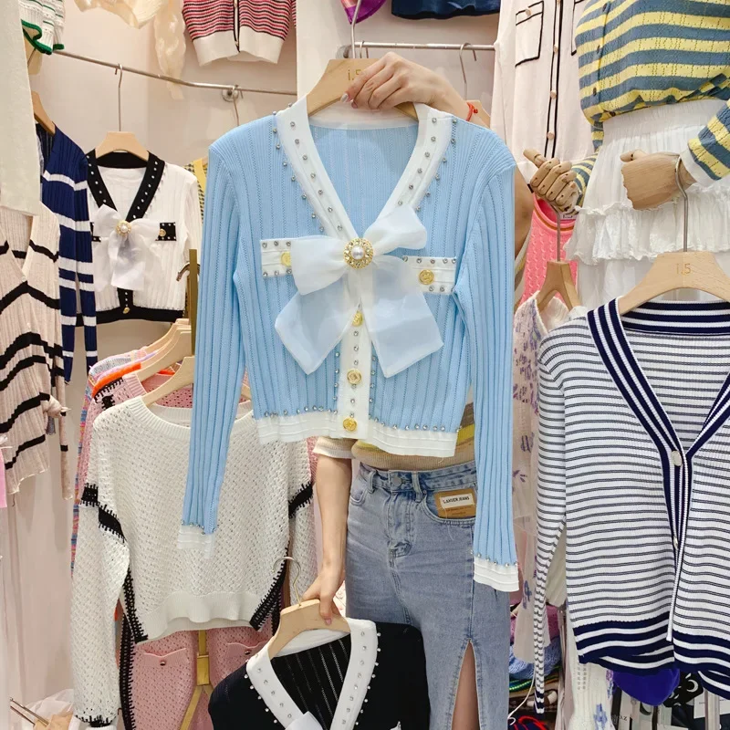 Вязаный кардиган чувственный дизайн укороченный топ уменьшающий возраст