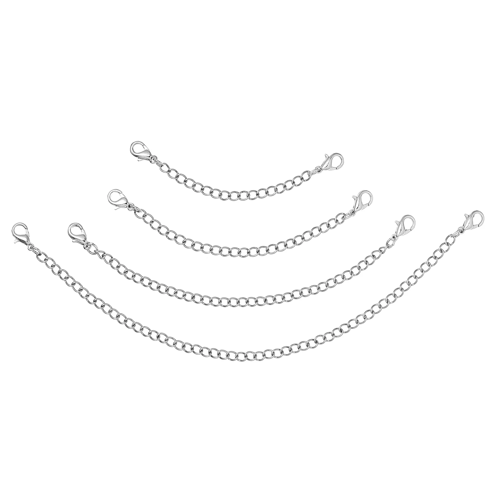 

Artibetter, 4 шт., цепочка-удлинитель из нержавеющей стали, ожерелье, браслет, ножная цепочка-удлинитель, двухсторонняя цепочка с пряжкой-карабином
