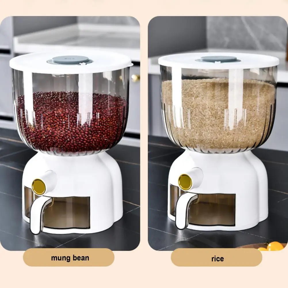 

Удобный диспенсер для хлопьев с одним нажатием, герметичный бак для риса, бак для зерен, сладостей, бак для хлопьев, пыленепроницаемый