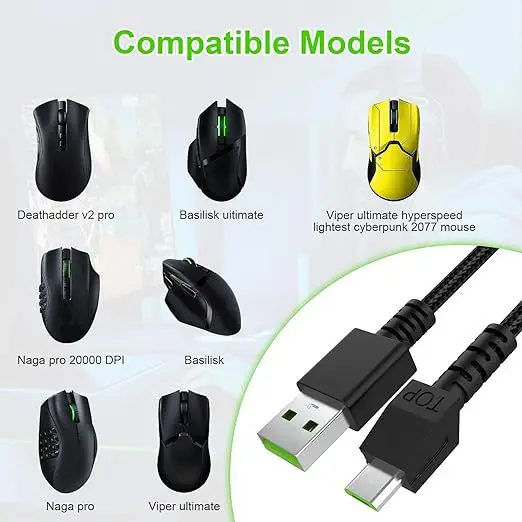 Кабель для зарядки мыши Razer Naga Pro 20000 DPI Viper Ultimate USB-шнур зарядного устройства DeathAdder