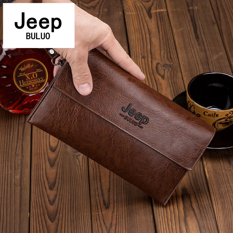 Мужская сумка-клатч JEEP BULUO оранжевая длинная сумка-кошелек сумка на молнии все
