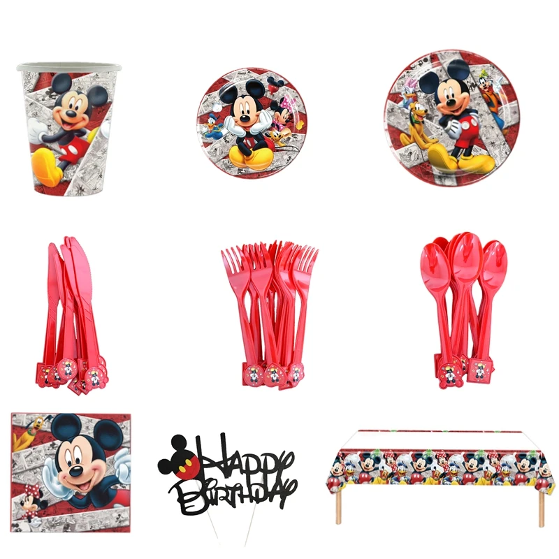 Товары для дня рождения с Микки Маусом детский набор посуды тарелки чашек