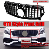 rmauto amg gtr style car front bumper grill grille racing grills glossy black for mercedes benz w117 cla200 cla250 2017 2019