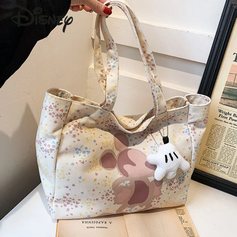 Disney Mickey New Women's Bag Fashion High Quality Girls' Handbag Cartoon Casual Versatile Large Capacity Women's Shoulder Bag