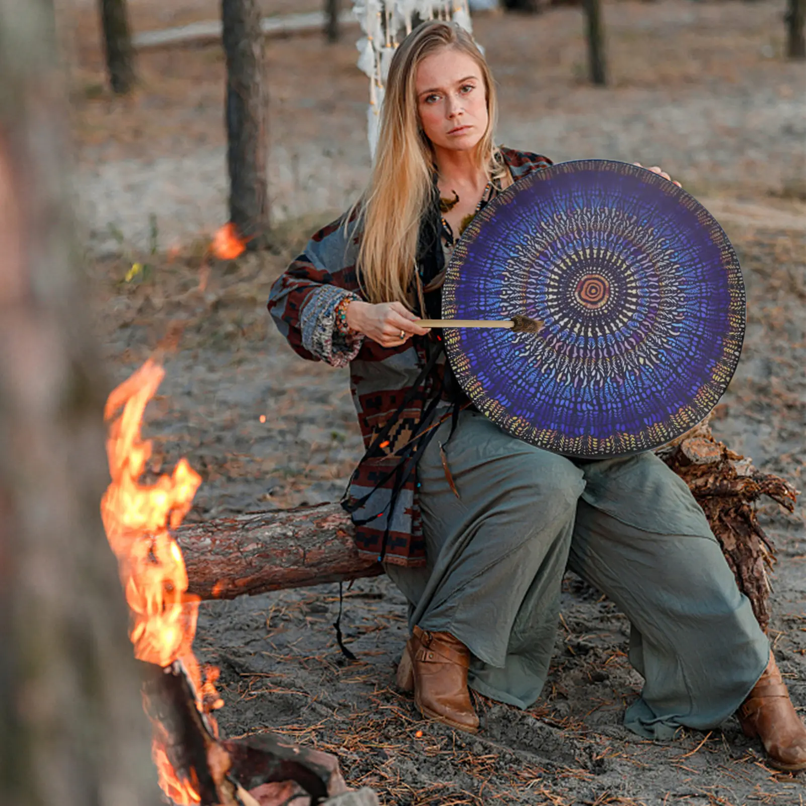 Барабан шамана дерево жизни украшение деревянный шаманский барабан ударная рама