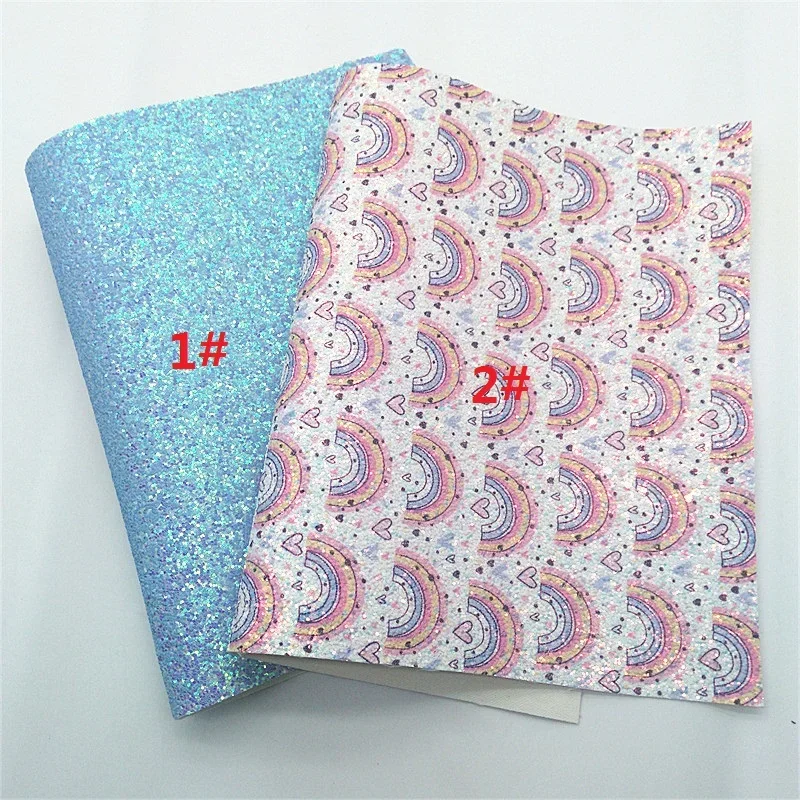 Синие Блестящие Кожаные листы с сердцем и крокодиловым тиснением из