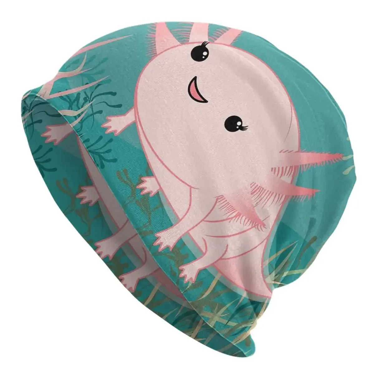 Kawaii Axolotl Skullies шапки в стиле хип-хоп зимние теплые женские и мужские вязаные