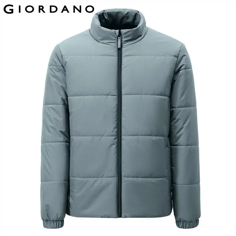 GIORDANO Men Jackets Solid Color Stand Collar Windproof Casual Jackets Quality Zip Front Warm Comfy Padded Jackets 01072685