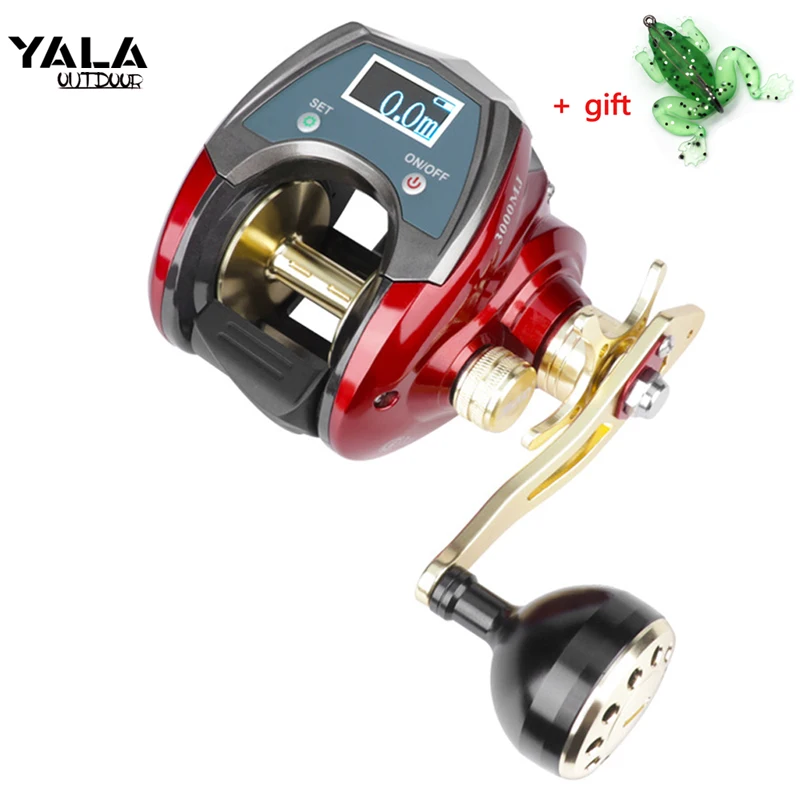 Electric Baitcasting Fishing Reel Rechargeable LED Digital Display Single Rocker Arm Right For Saltwater or Left Hand Wheel