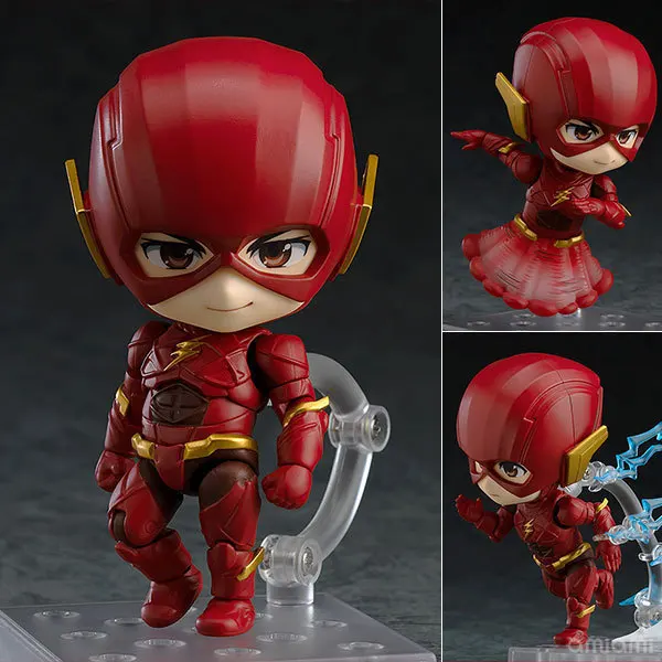 Anime Justice League Flash Cute Kawaii Super Hero 10cm Action Figure Toys