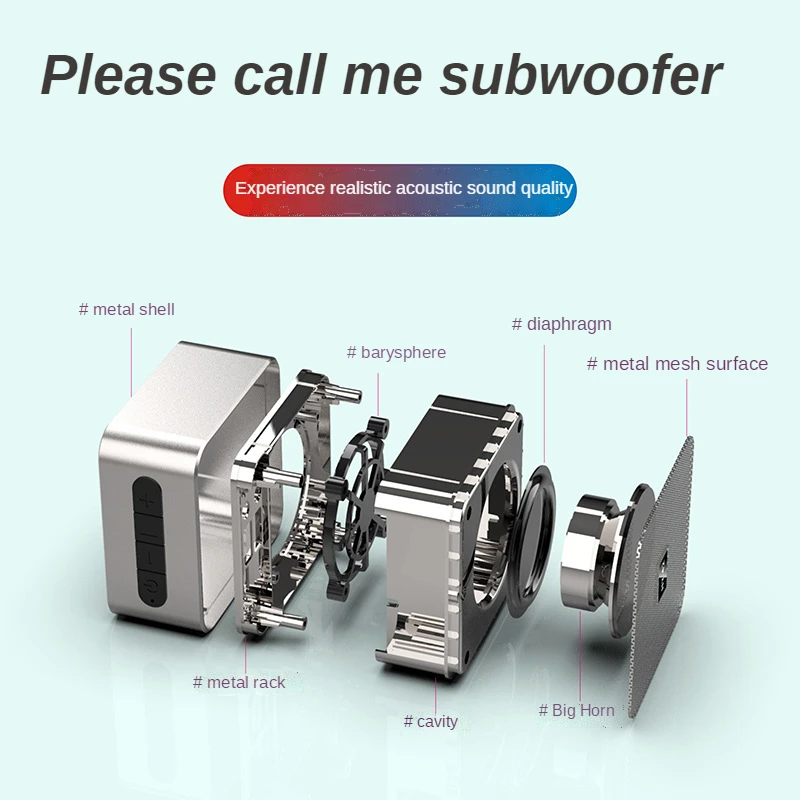 Мини-карта громкости для дома и улицы маленькая стереоколонка s металлическая