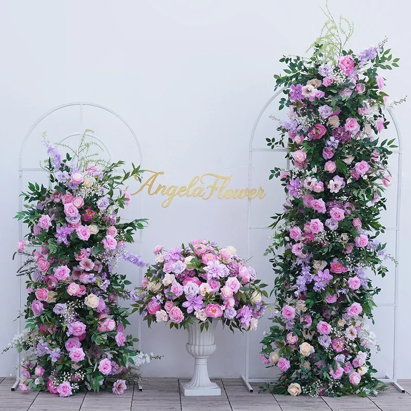 Hochzeit Hintergrund Bogen Dekor Anordnung Blumen Роза Лила розовая для малышей дышащая краска пористый