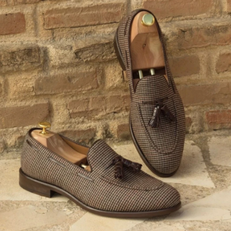 

Лоферы 8KH689 мужские на низком каблуке, текстильные удобные нескользящие, с сетчатыми рукавами и бахромой, для отдыха, Формальные туфли