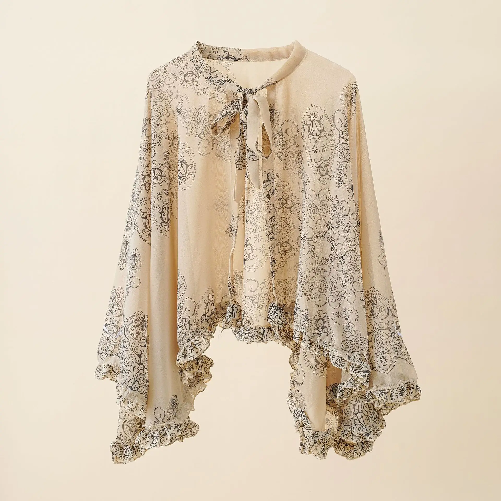 Женский шифоновый хиджаб с принтом 130x50 см