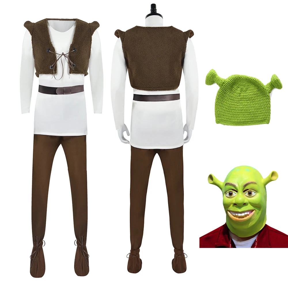 Костюм для косплея из аниме зеленый монстр маскировка полный комплект взрослых и